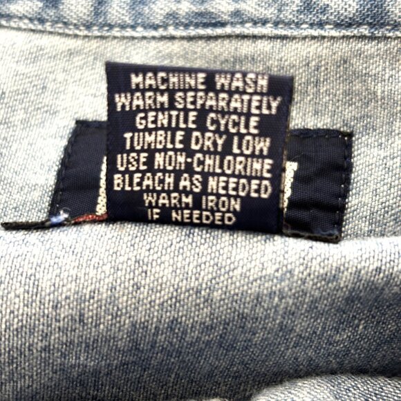 90's Denim Holiday Shirt – Embroidered Cats w/ Sweaters Button-Up Sz 24 VTG - Picture 15 of 15